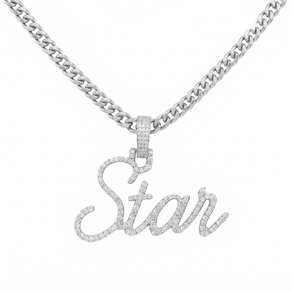 Custom STAR Letter Diamond Pendant