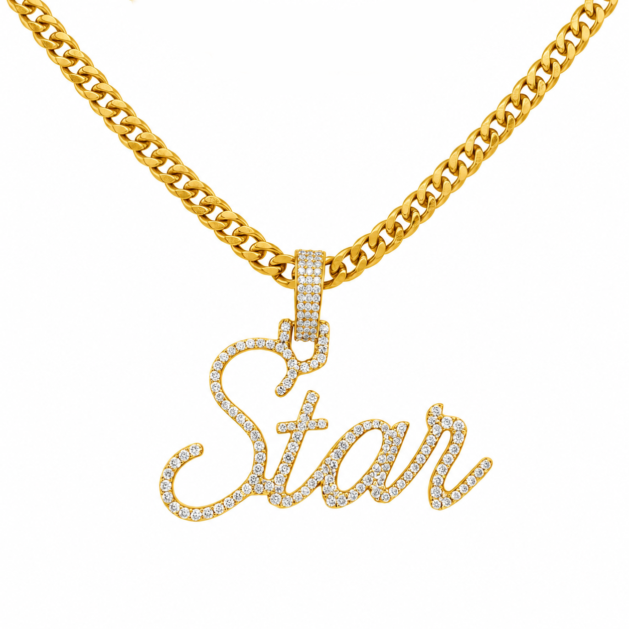 Custom STAR Letter Diamond Pendant