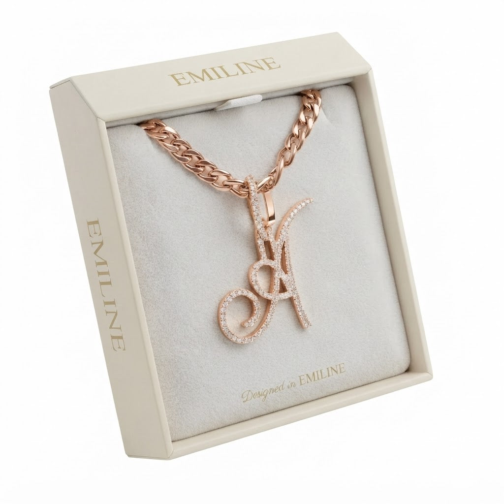 Moissanite Diamond A Letter Pendant
