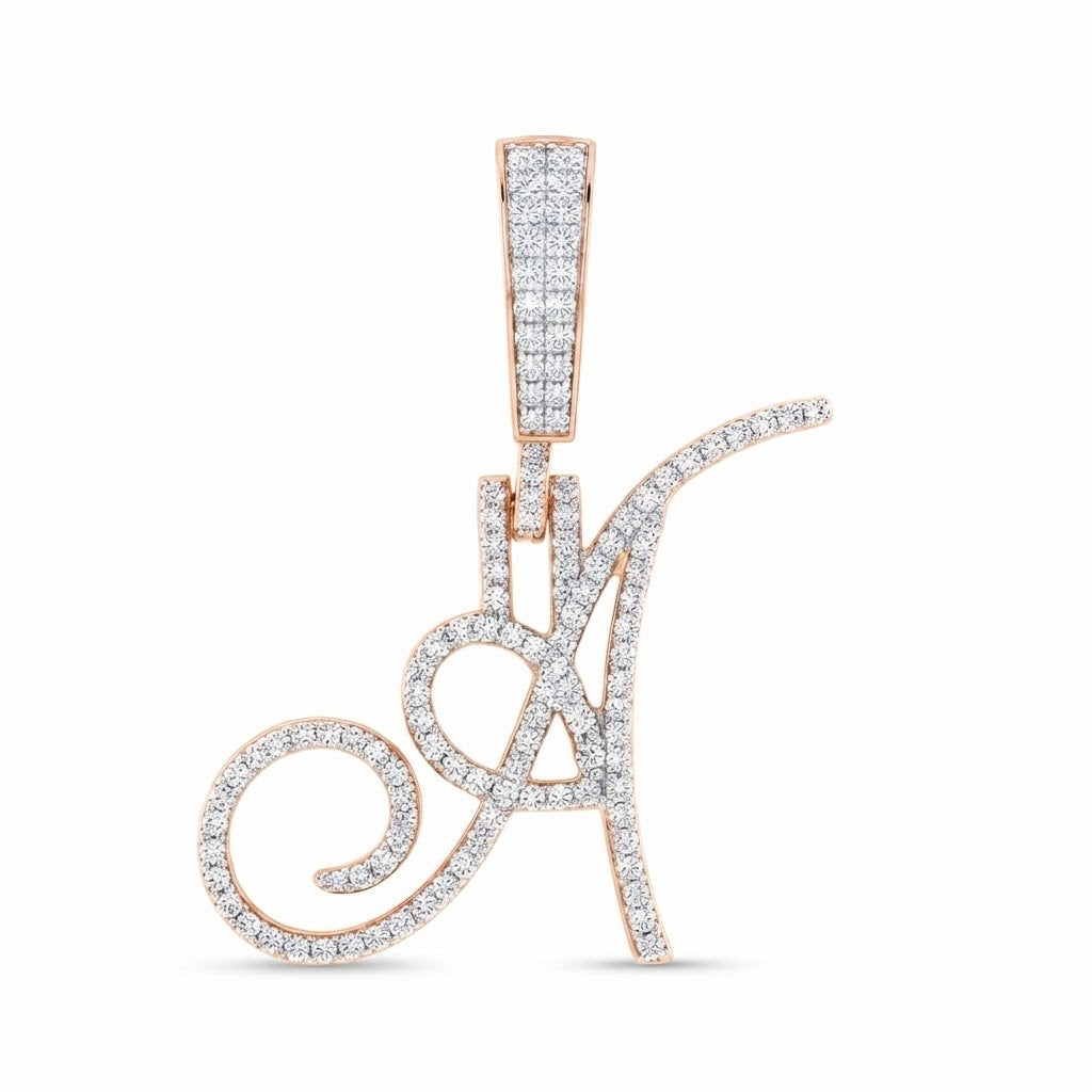 Moissanite Diamond A Letter Pendant