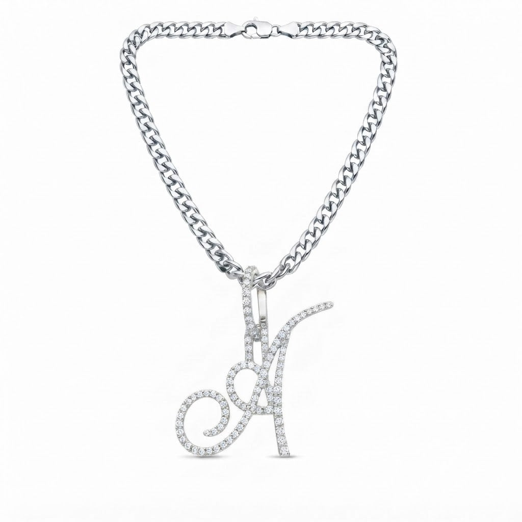 Moissanite Diamond A Letter Pendant