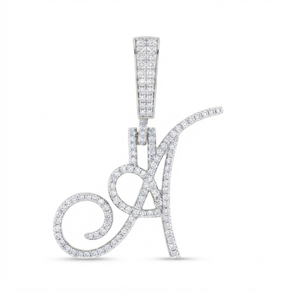 Moissanite Diamond A Letter Pendant