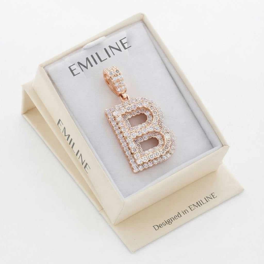 Custom "B" Letter Diamond Pendant