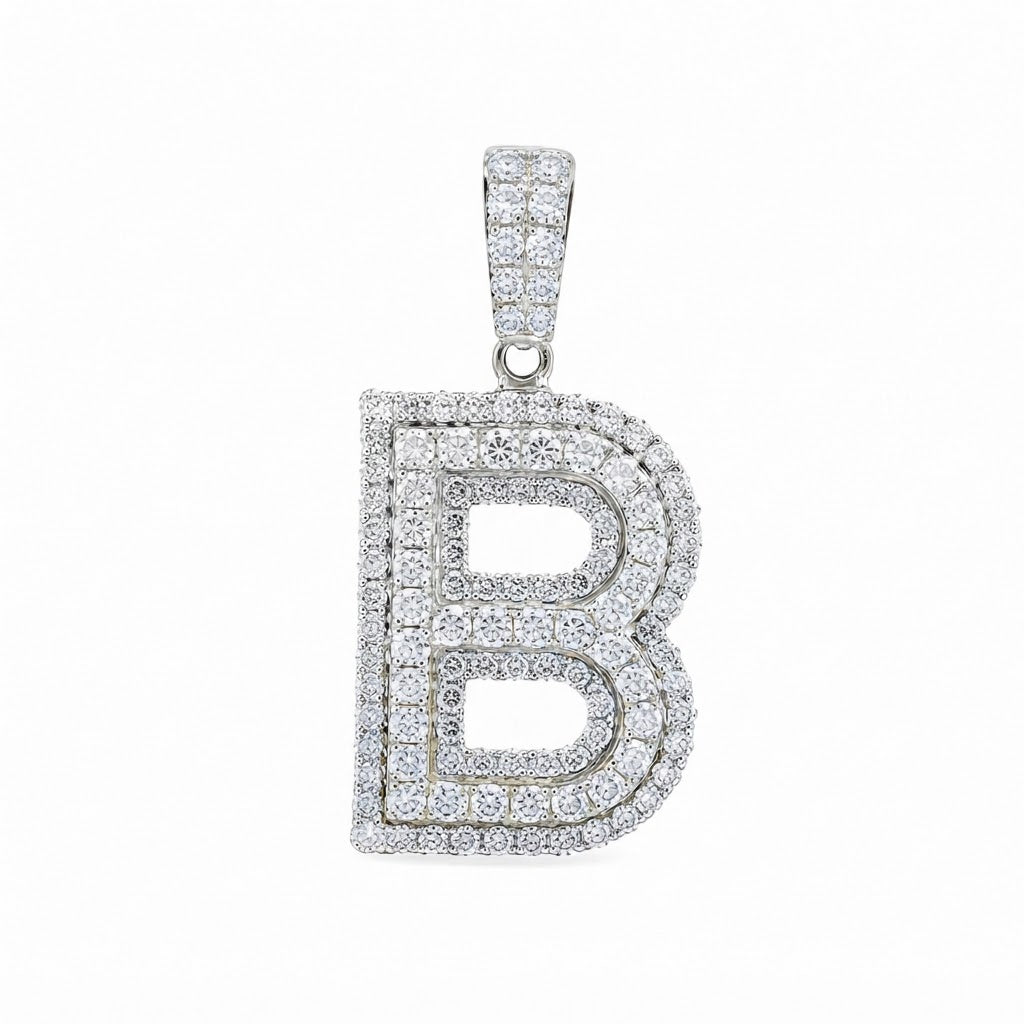 Custom "B" Letter Diamond Pendant