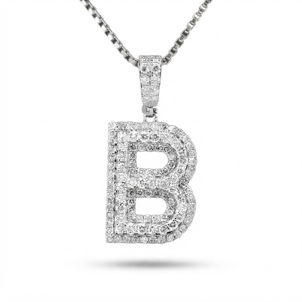 Custom "B" Letter Diamond Pendant