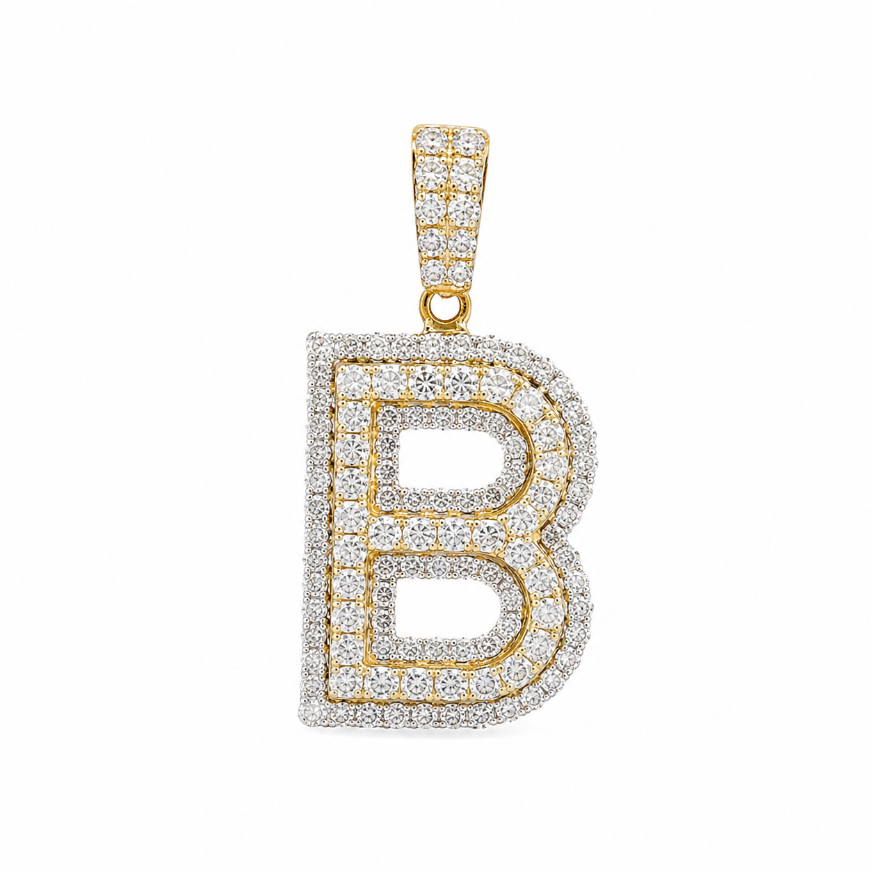 Custom "B" Letter Diamond Pendant