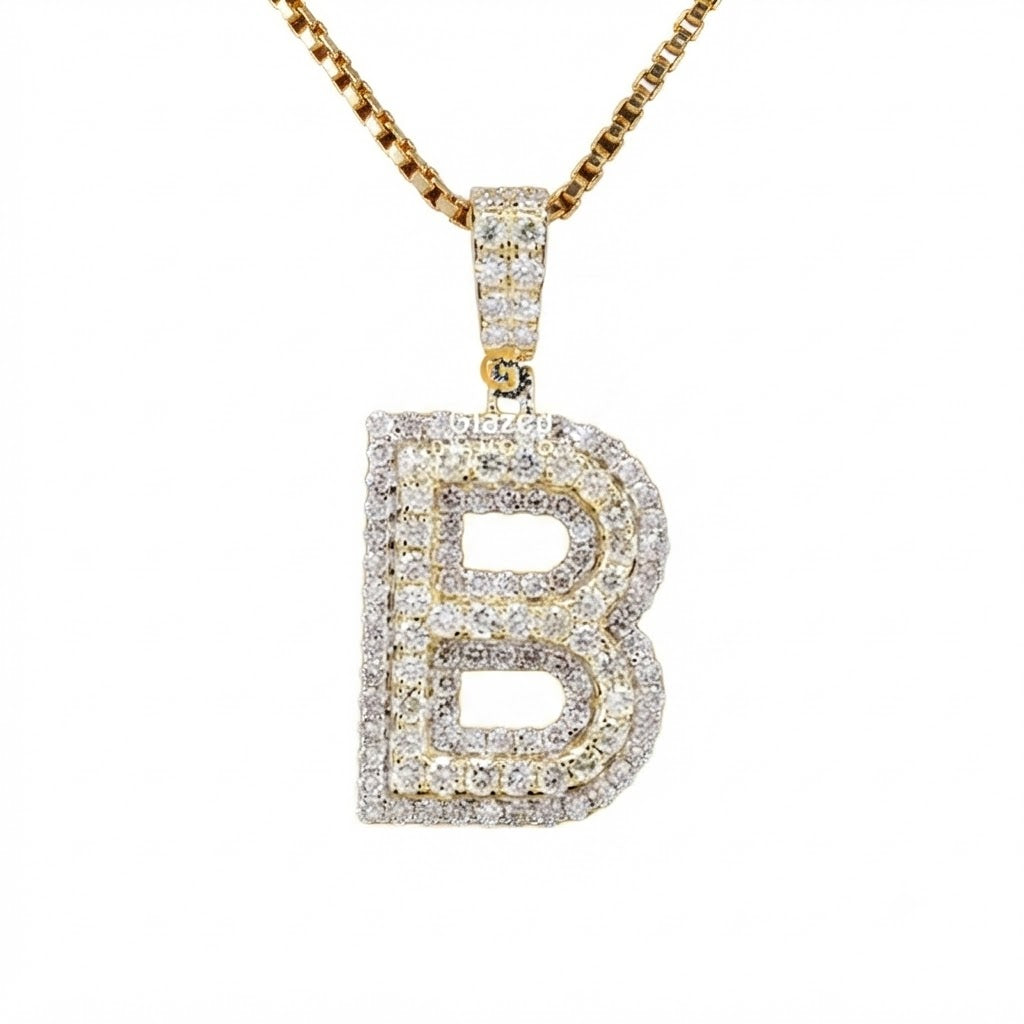 Custom "B" Letter Diamond Pendant