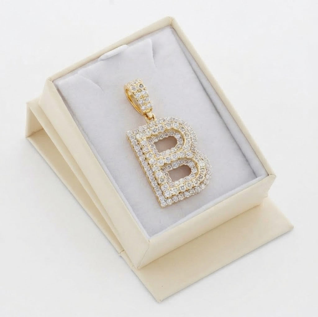Custom "B" Letter Diamond Pendant