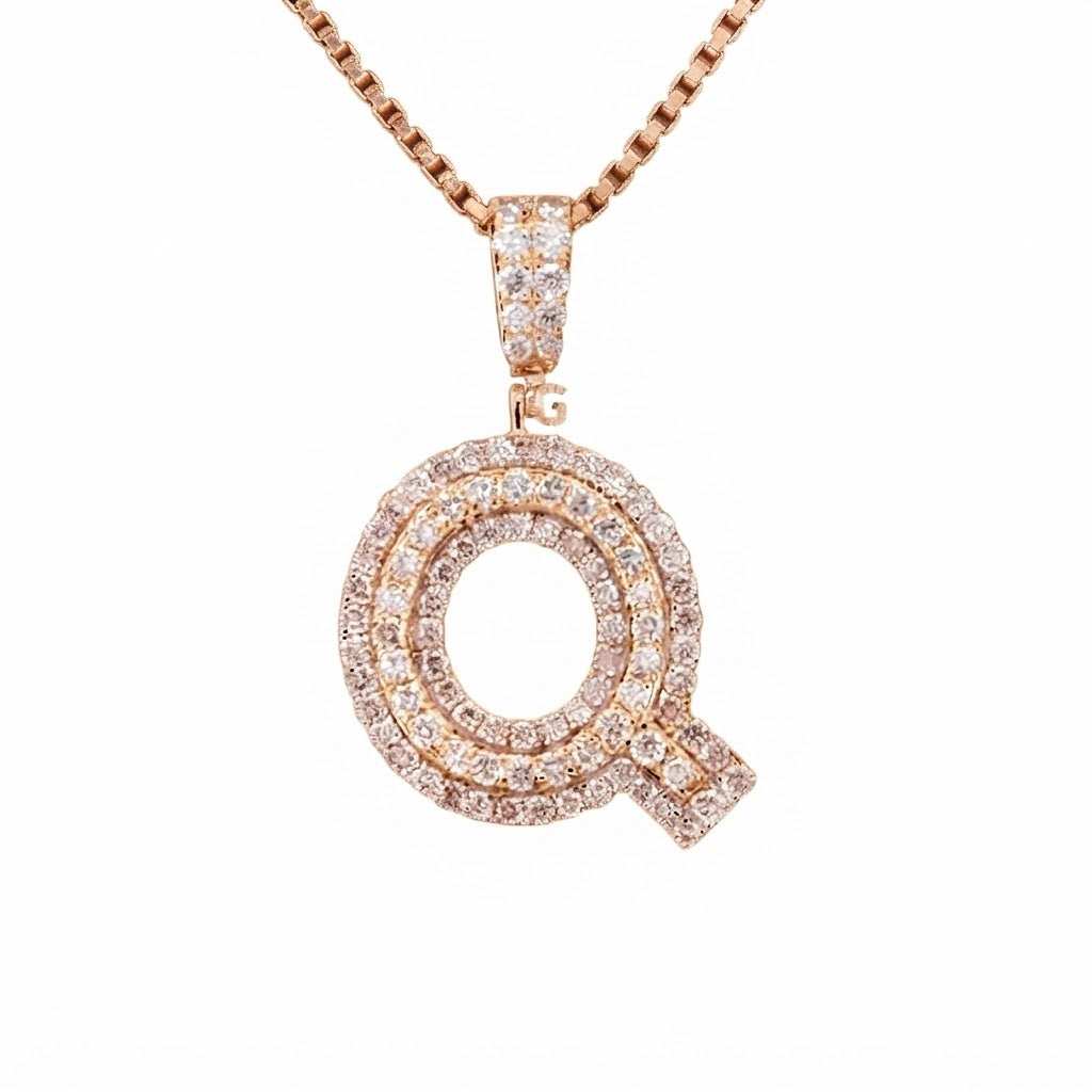 Custom "Q" Letter Diamond Pendant