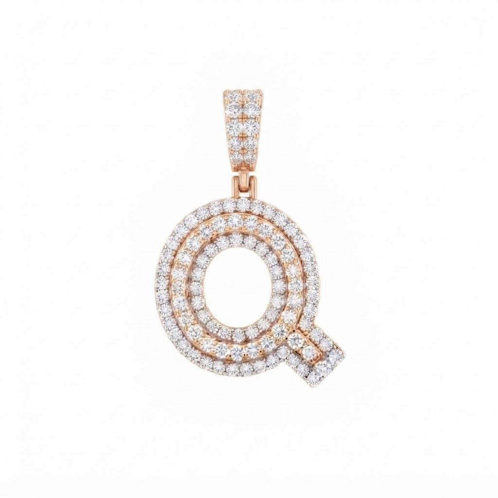 Custom "Q" Letter Diamond Pendant