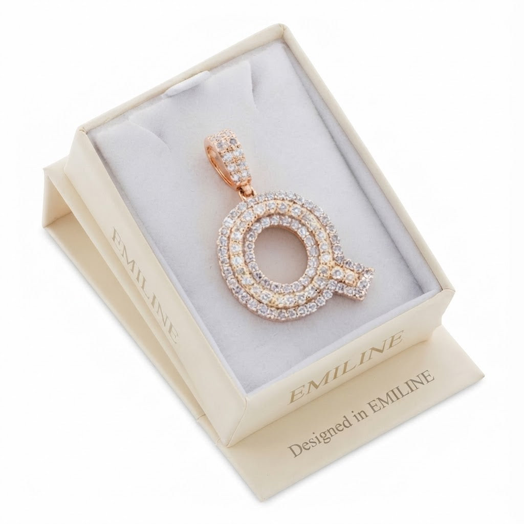 Custom "Q" Letter Diamond Pendant