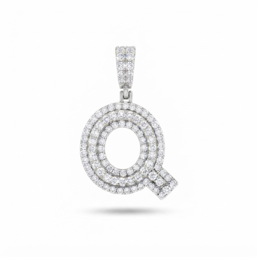 Custom "Q" Letter Diamond Pendant
