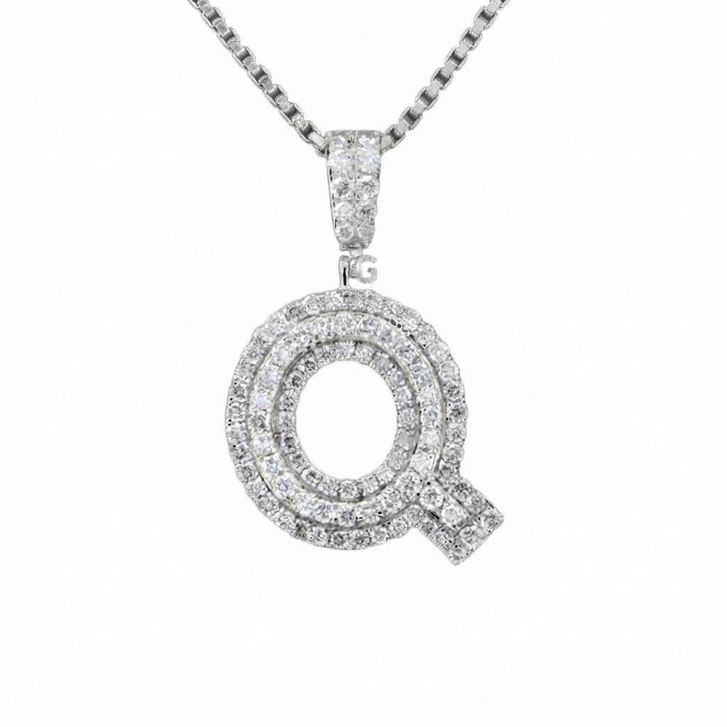 Custom "Q" Letter Diamond Pendant