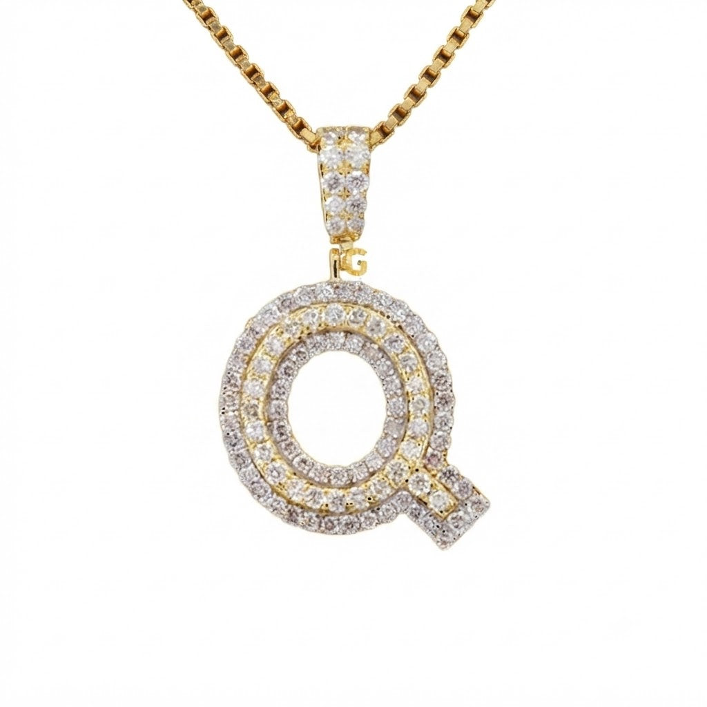 Custom "Q" Letter Diamond Pendant