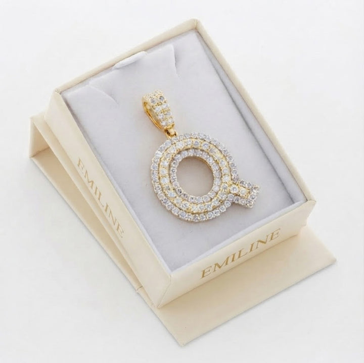 Custom "Q" Letter Diamond Pendant