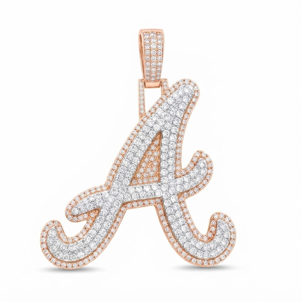 Moissanite "A" Letter Diamond Pendant