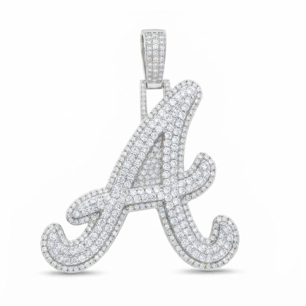 Moissanite "A" Letter Diamond Pendant