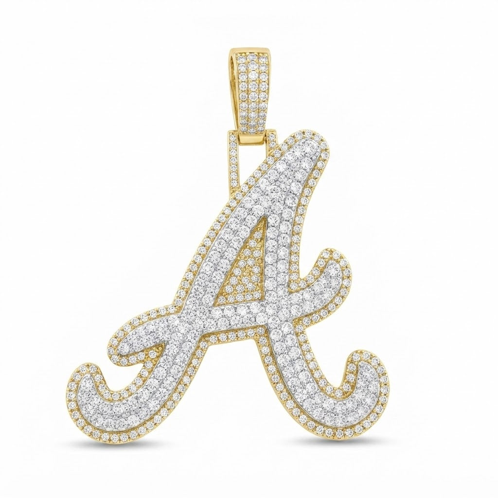 Moissanite "A" Letter Diamond Pendant