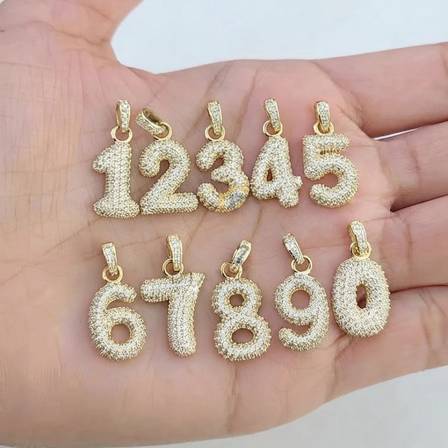 Moissanite Diamond Number Pendant Collection 0–9