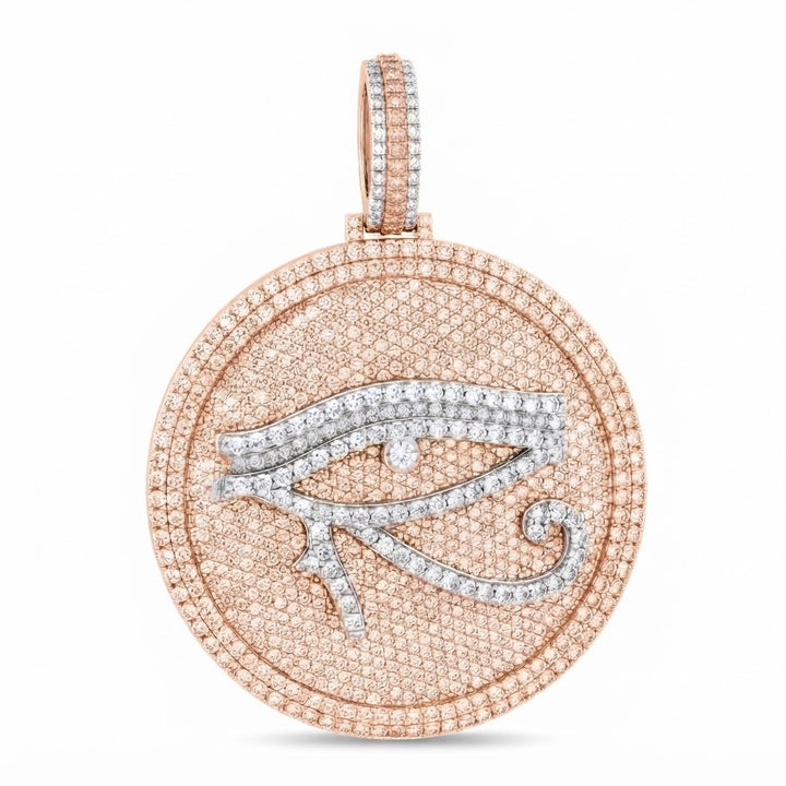 Eye of Horus Round Medallion Diamond Pendant
