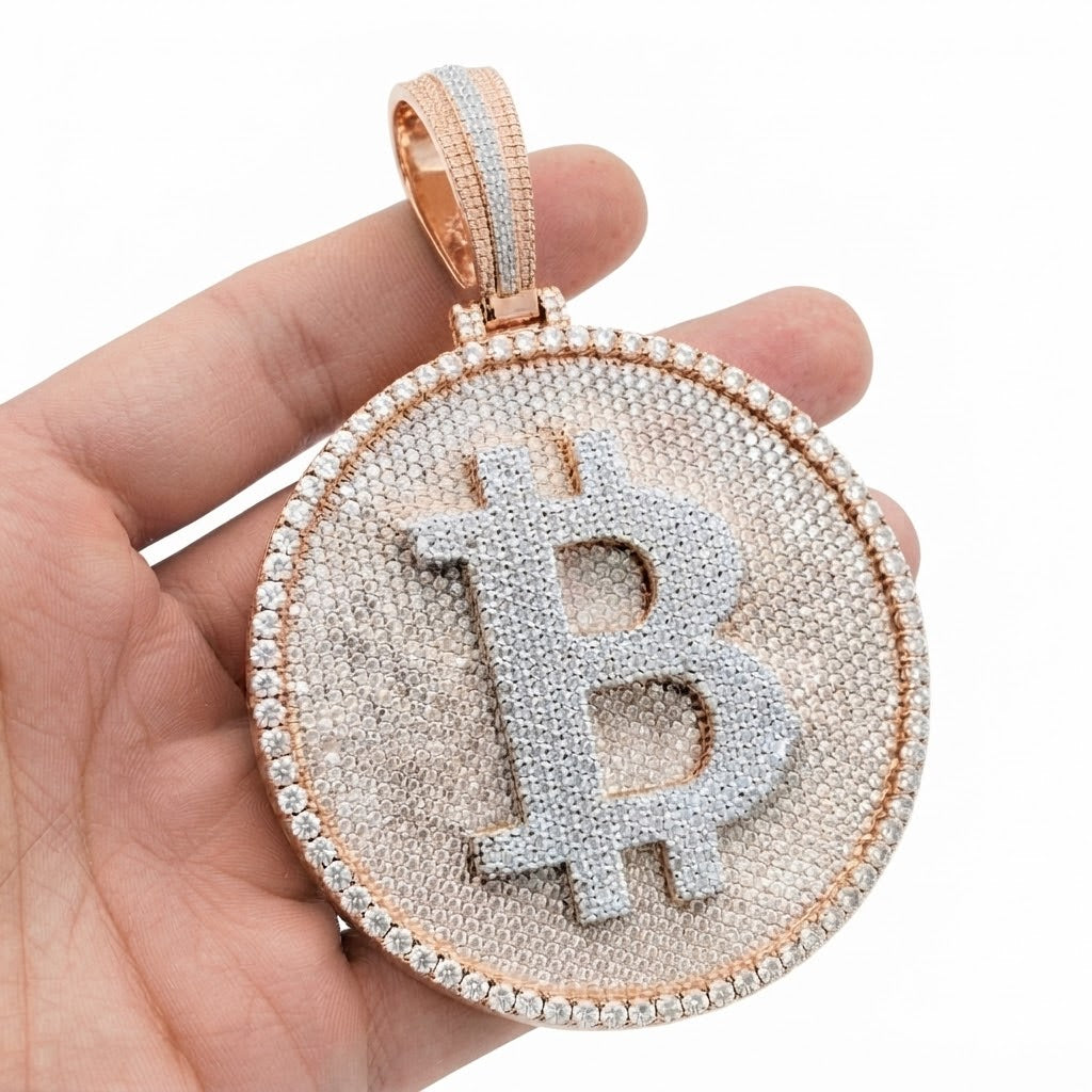 Bitcoin BTC Round Coin Pendant