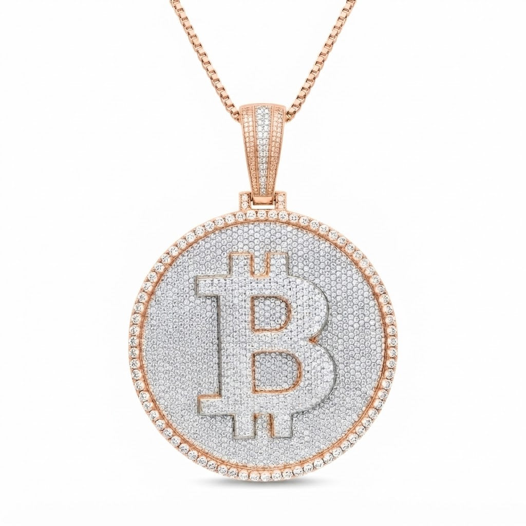 Bitcoin BTC Round Coin Pendant