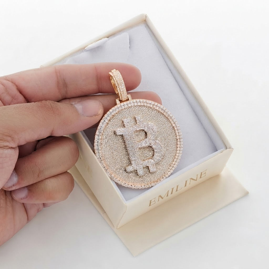 Bitcoin BTC Round Coin Pendant