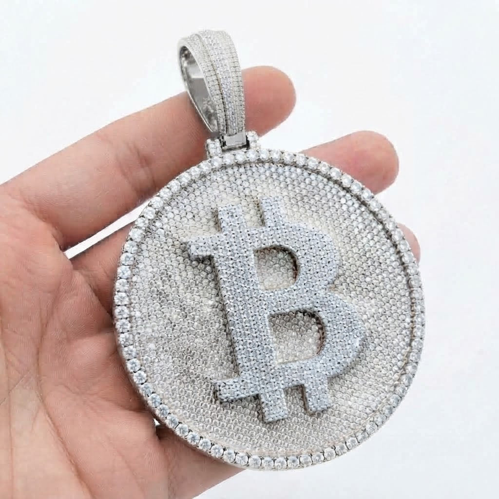 Bitcoin BTC Round Coin Pendant
