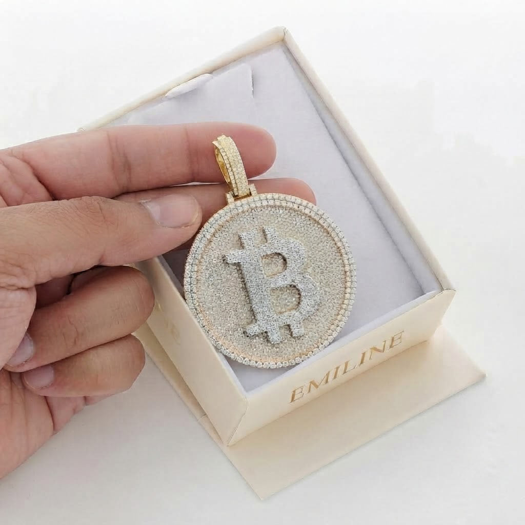 Bitcoin BTC Round Coin Pendant