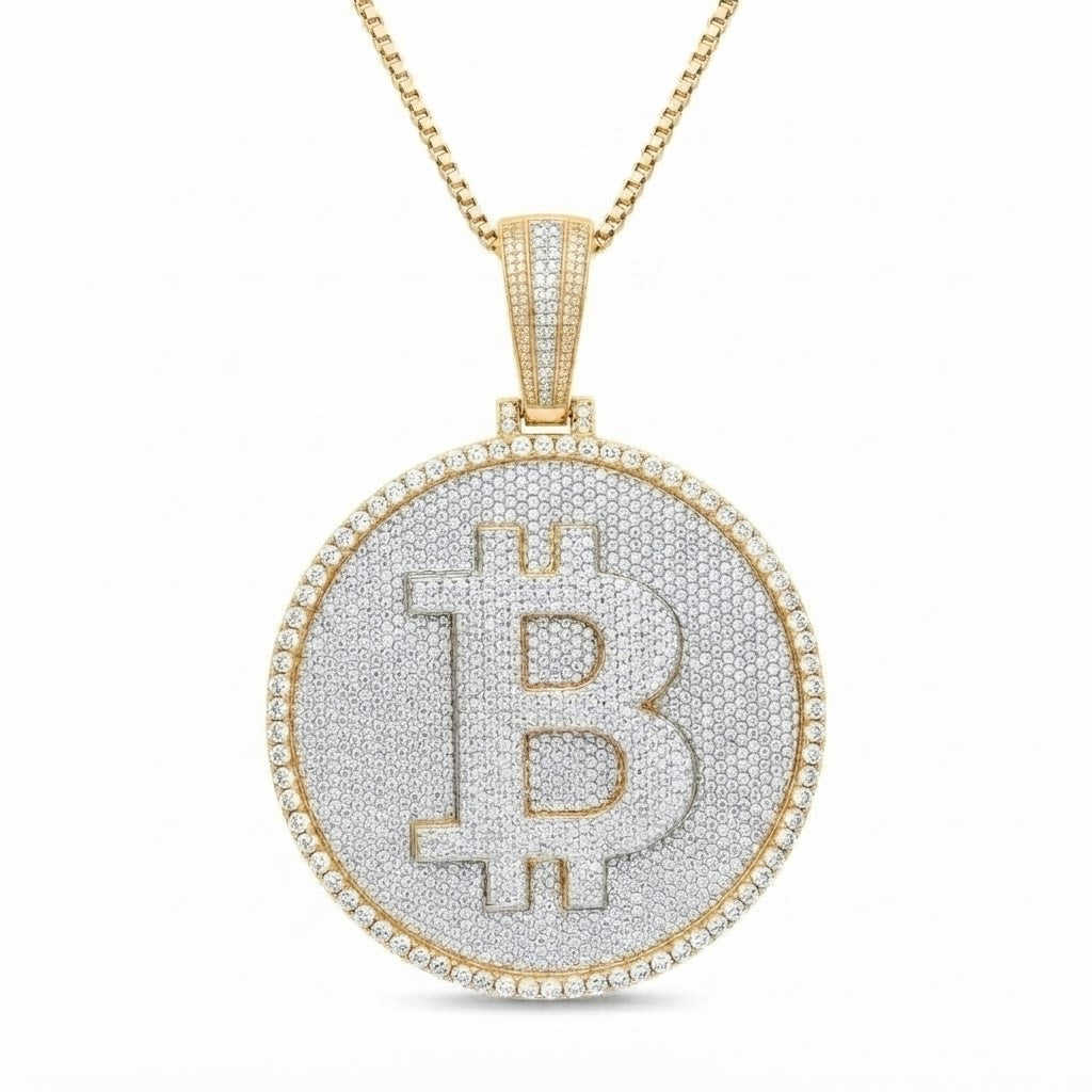 Bitcoin BTC Round Coin Pendant