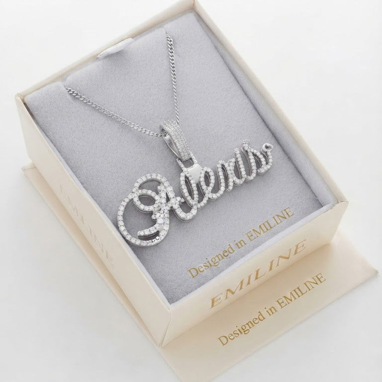 Moissanite Diamond Custom Name Pendant