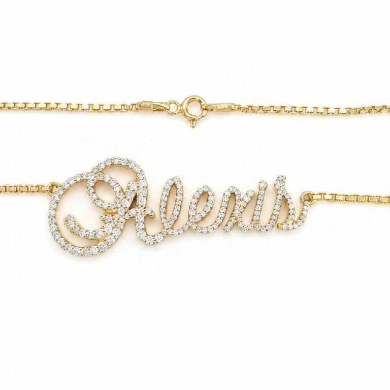 Moissanite Diamond Custom Name Pendant