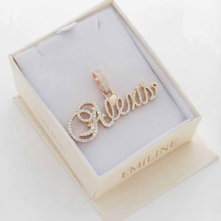 Moissanite Diamond Custom Name Pendant