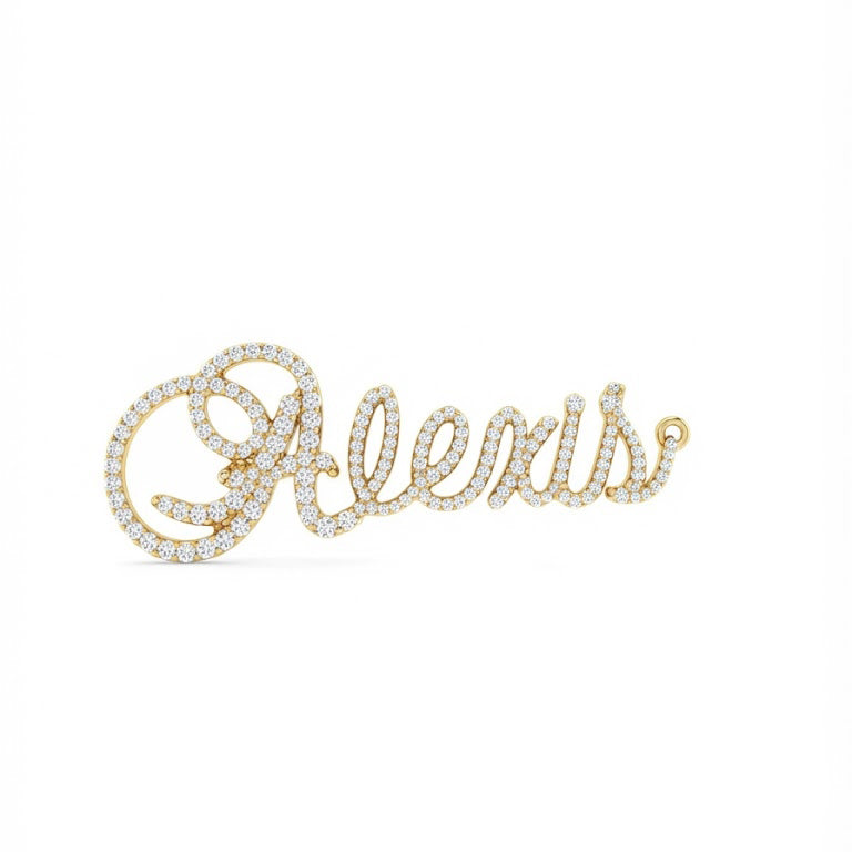 Moissanite Diamond Custom Name Pendant