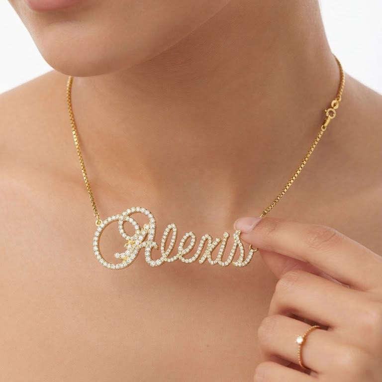 Moissanite Diamond Custom Name Pendant