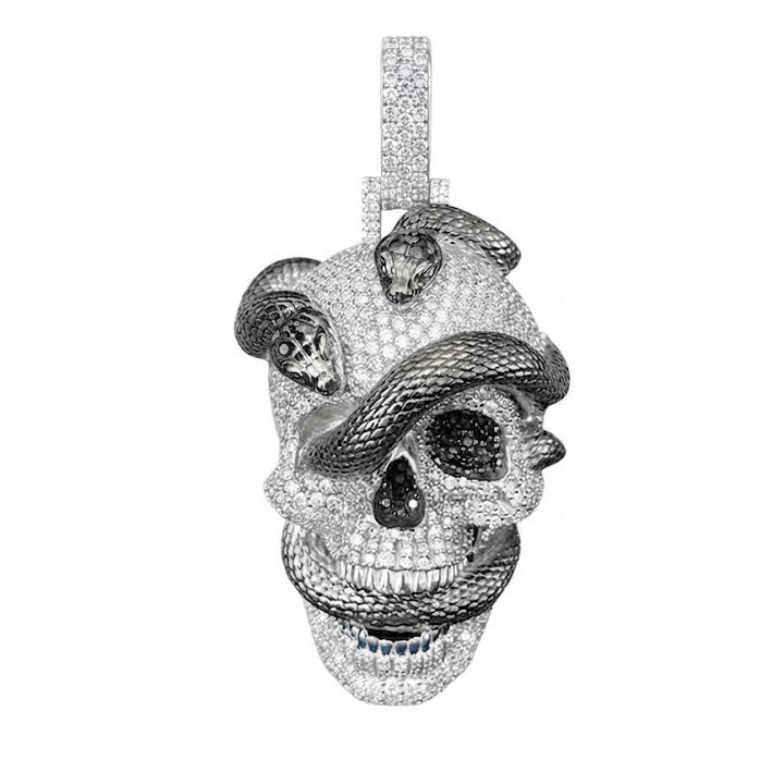 Skull Diamond Pendant With Snake Pattern