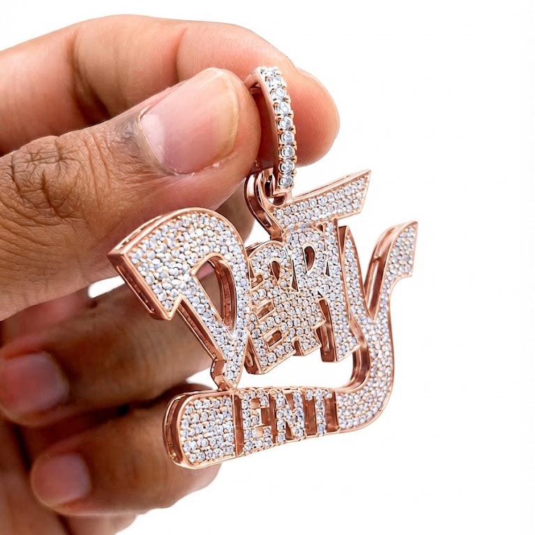 Custom Moissanite Diamond Name Pendant