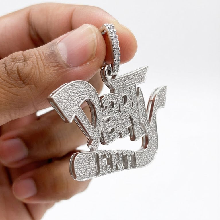 Custom Moissanite Diamond Name Pendant