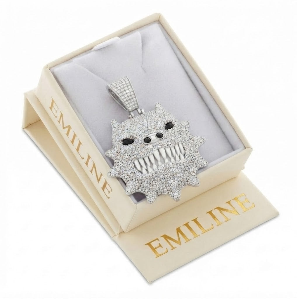 Fierce Monster Face Diamond Pendant