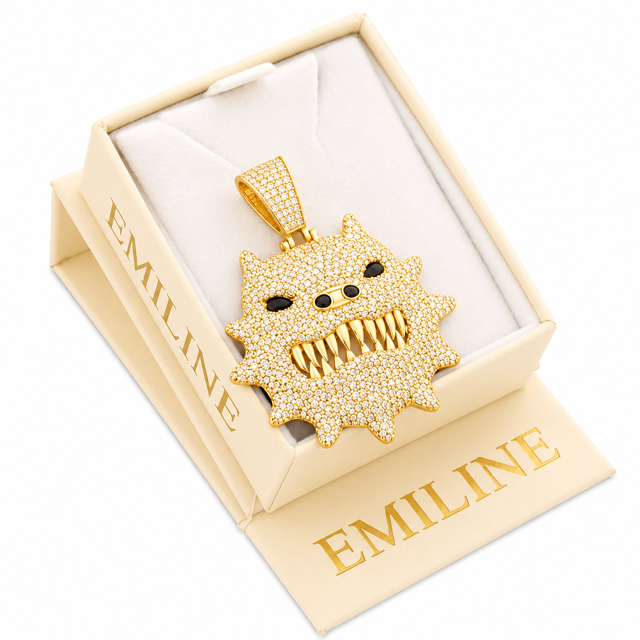 Fierce Monster Face Diamond Pendant