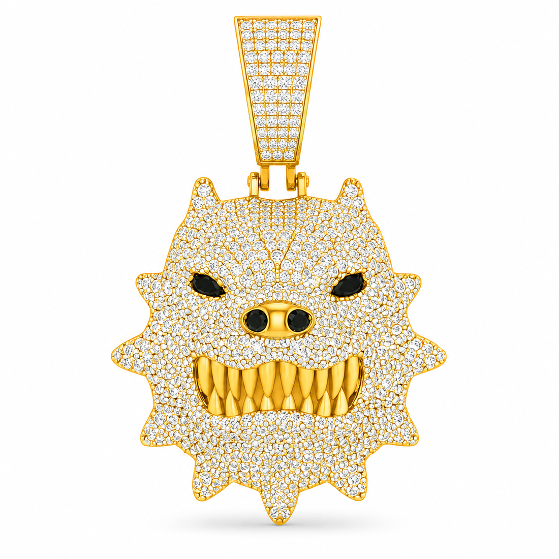 Fierce Monster Face Diamond Pendant