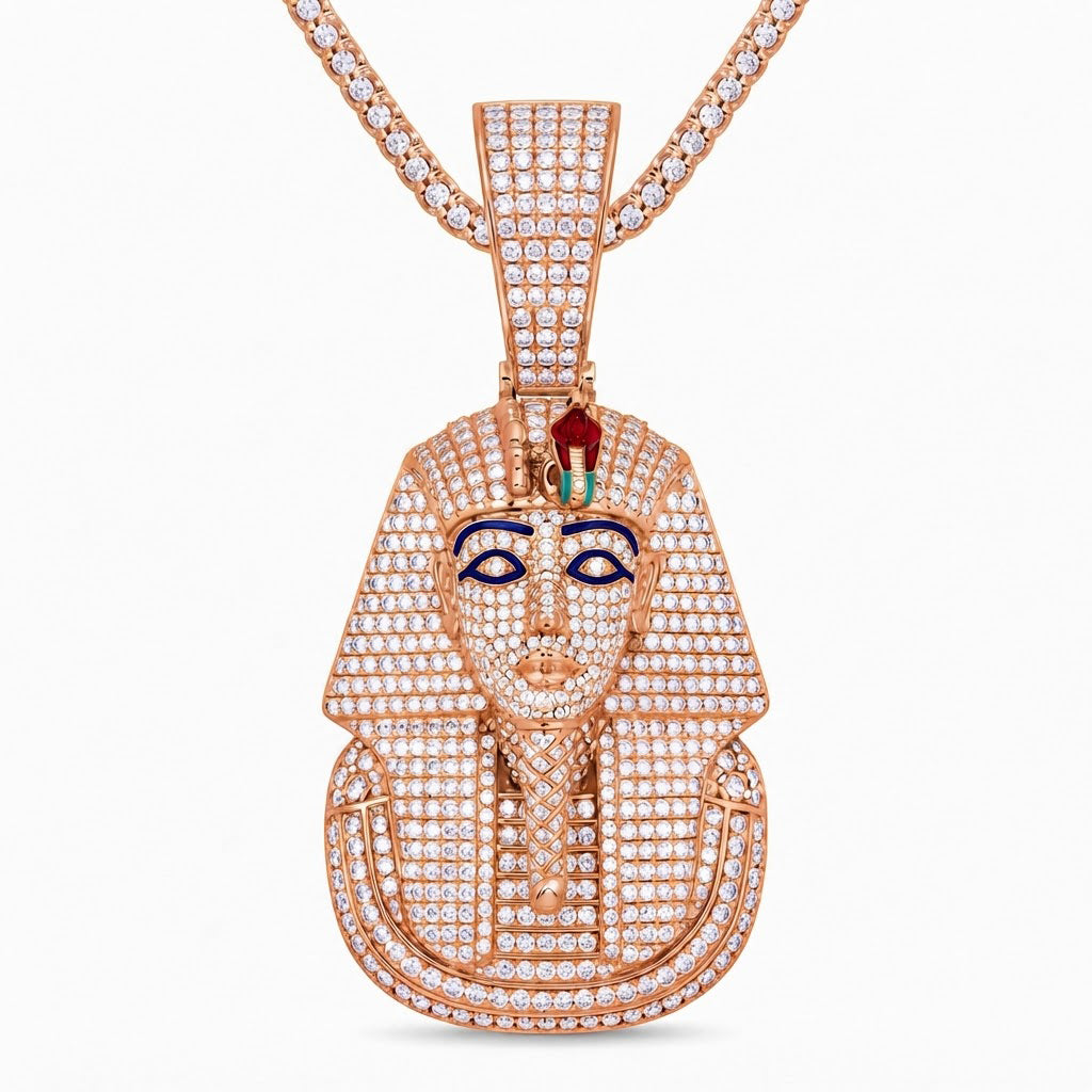Egyptian Pharaoh Face Diamond Pendant