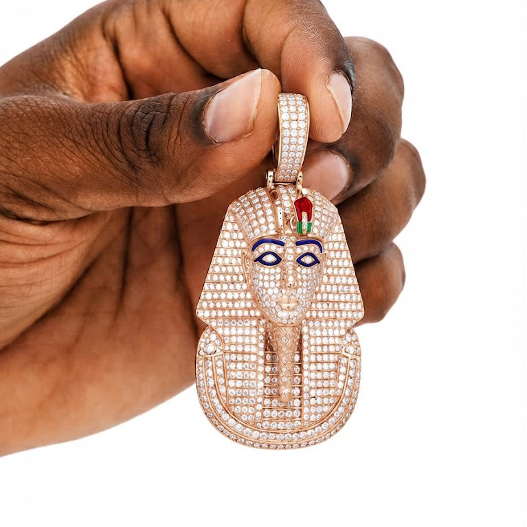 Egyptian Pharaoh Face Diamond Pendant