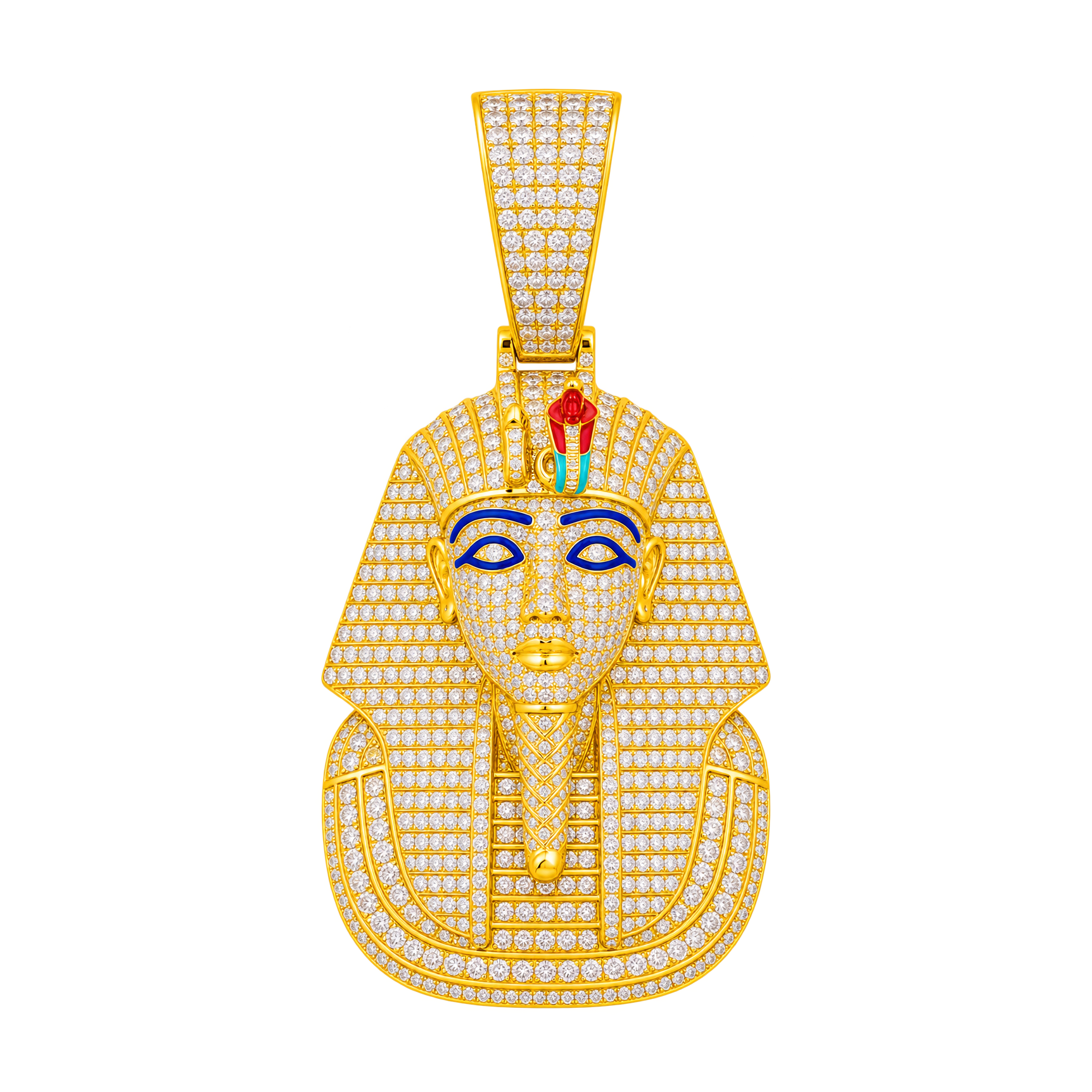 Egyptian Pharaoh Face Diamond Pendant