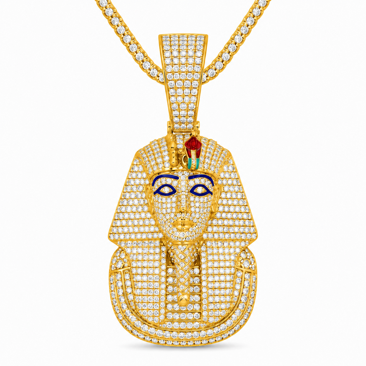Egyptian Pharaoh Face Diamond Pendant