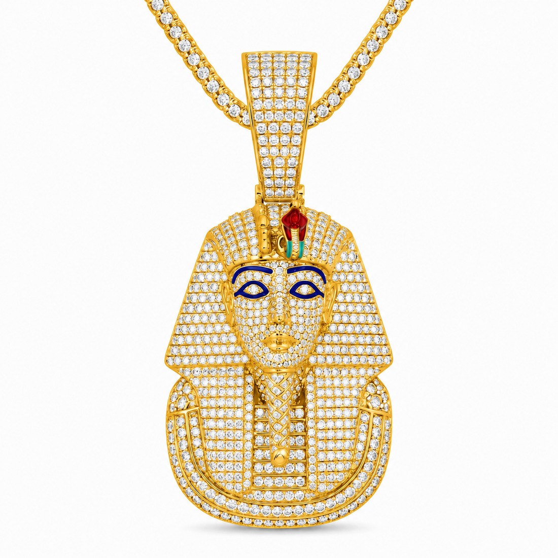 Egyptian Pharaoh Face Diamond Pendant
