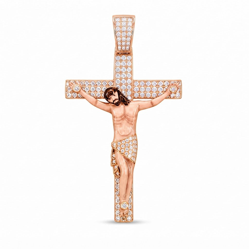 Jesus Crucifix Cross Diamond Pendant