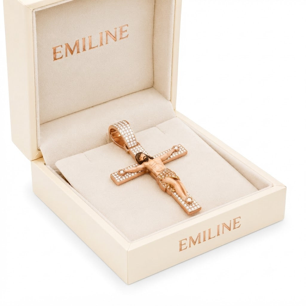 Jesus Crucifix Cross Diamond Pendant
