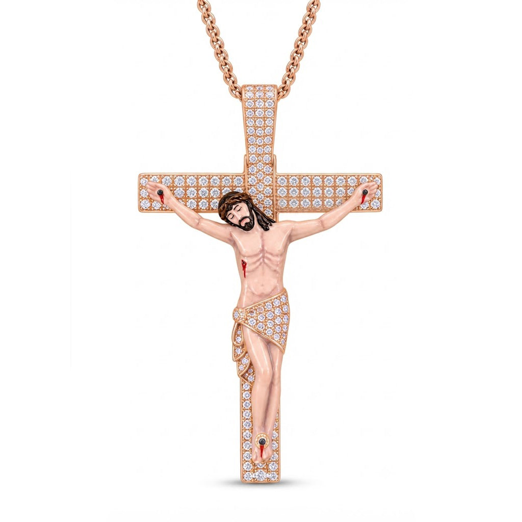 Jesus Crucifix Cross Diamond Pendant