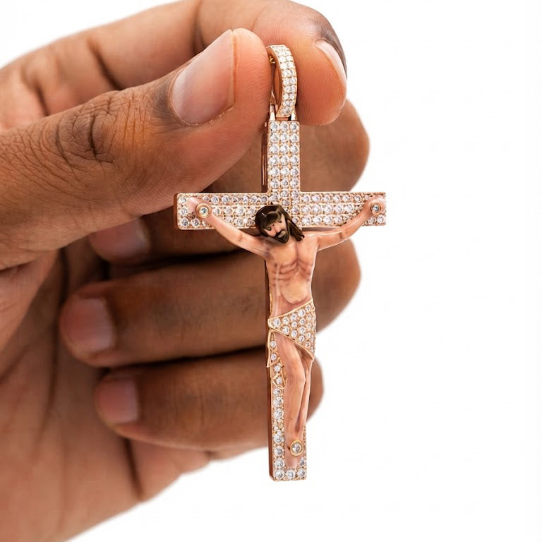 Jesus Crucifix Cross Diamond Pendant